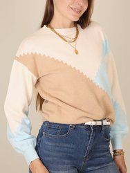 Color Block Geometric Design Sweater