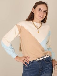 Color Block Geometric Design Sweater