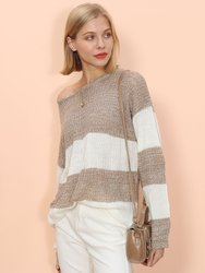 Color Block Striped Long Sweater