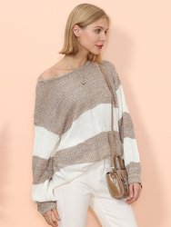 Color Block Striped Long Sweater