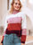 Color Block Turtleneck Cozy Sweater - Pink