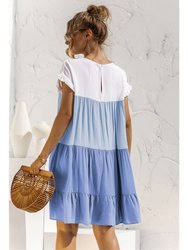 Colored With Ruffles Dress