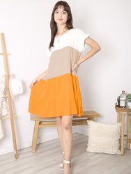 Colored With Ruffles Dress - Sunrise Yellow