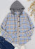 Contrast Hood Plaid Shacket