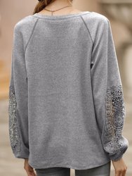Contrast Lace Detail Raglan Sweater