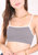Contrast Piping Sports Bra - Gray