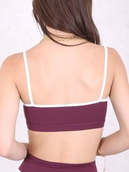 Contrast Piping Sports Bra