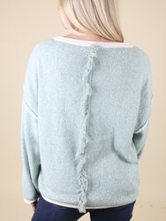 Contrast Stitching Relaxed Knit Sweater