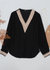 Crochet Detail V Neck Sweater - Black