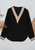 Crochet Detail V Neck Sweater - Black
