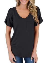 Cuffed Loose Tee - Black