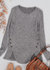 Curved Hem Side Button Sweater - Gray