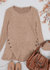 Curved Hem Side Button Sweater - Brown