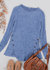 Curved Hem Side Button Sweater - Blue