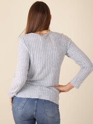 Curved Hem Side Button Sweater