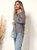 Deep U Neck Knitted Long Sleeve Top