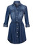Denim Long-Sleeve Jean Shirt Dress - Dark Blue