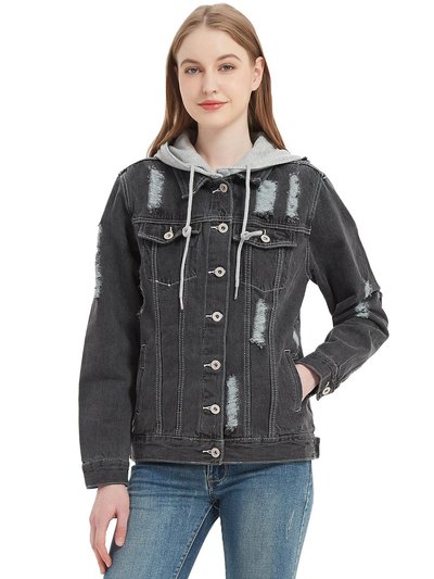 Anna-Kaci Detachable Hoodie Denim Distressed Jean Jacket product