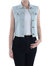 Distressed Denim Crop Vest - Light Blue