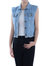 Distressed Denim Crop Vest - Blue