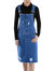Distressed Denim Overall Midi Dress - Blue