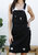 Distressed Denim Overall Midi Dress - Black