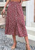 Ditsy Floral Button Down Skirt - Burgundy