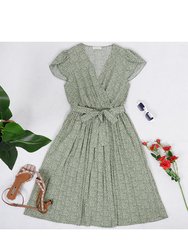 Ditsy Floral Tulip Sleeve Dress