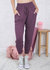 Drawstring Waist Pleated Detail Jogger - Purple