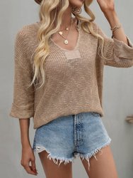 Drop Shoulder 3/4 Length Sweater