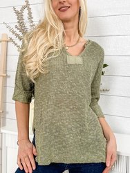 Drop Shoulder 3/4 Length Sweater