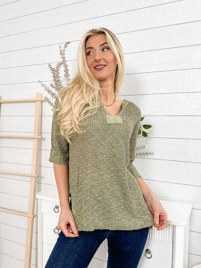 Anna-Kaci Drop Shoulder 3/4 Length Sweater product