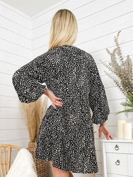 Drop Shoulder Cheetah Print Dress