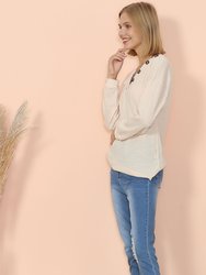 Drop Shoulder Textured Knit Sweater