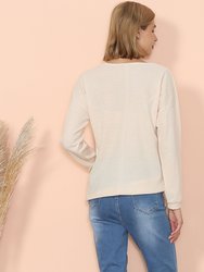 Drop Shoulder Textured Knit Sweater