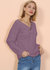 Drop Shoulder Textured Knit Sweater - Mauve
