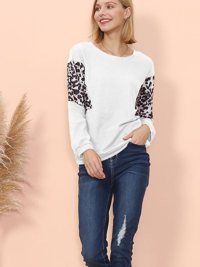 Anna-Kaci Drop Shoulder Two Tone Leopard Sweater product