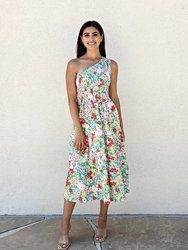 Easy On The Eyes Floral One Shoulder Dress - Many Colors