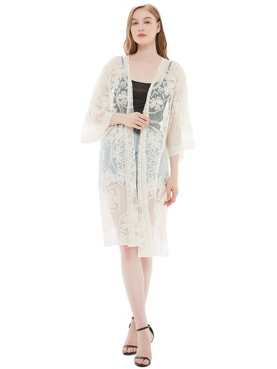 Anna-Kaci Embroidered Floral Butterfly Kimono Cardigan product