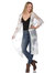 Embroidered Floral Butterfly Kimono Cover Up Cardigan - Ivory