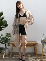 Embroidered Floral Butterfly Kimono Cover Up Cardigan