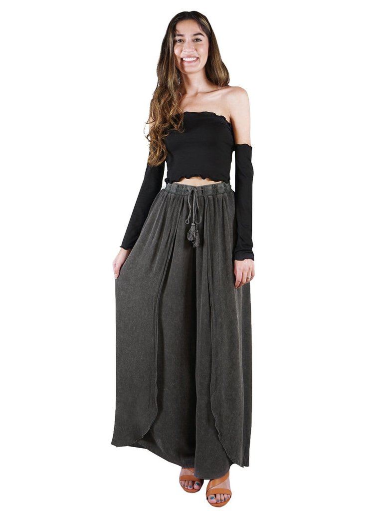 Everyday Palazzo High Waist Summer Day Pant - Ash