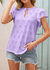 Eyelet Ruffle Sleeve Tie Blouse - Lavender