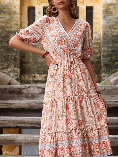 Anna-Kaci Floral Boho Puff Sleeve Dress product