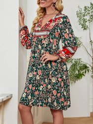 Floral Print Bohemian Dress