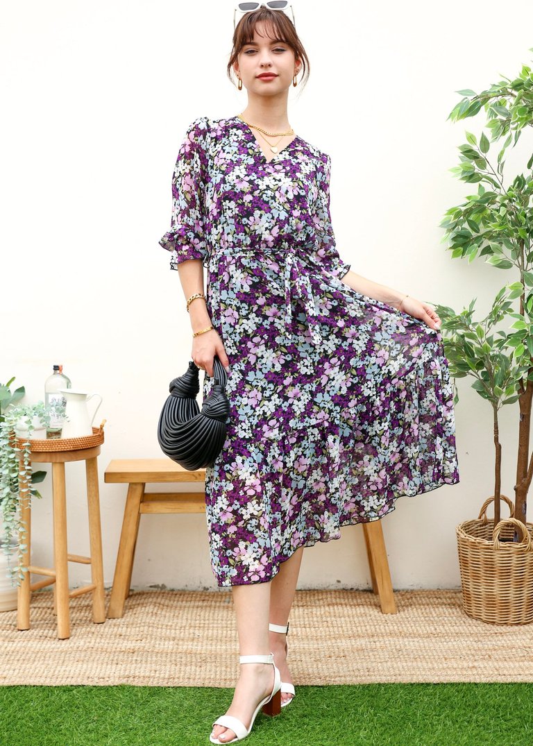 Floral Print Light Wrap Dress