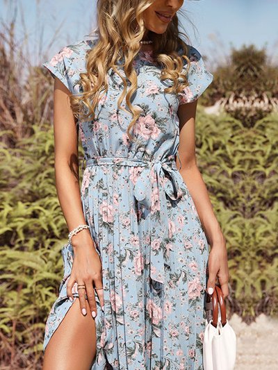Anna-Kaci Floral Print Pleated Dress product