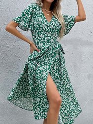 Floral Print Summer Wrap Dress