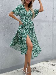 Floral Print Summer Wrap Dress