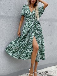 Floral Print Summer Wrap Dress